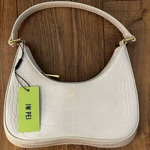 JW PEI Off-White Croc-Embossed Shoulder Bag